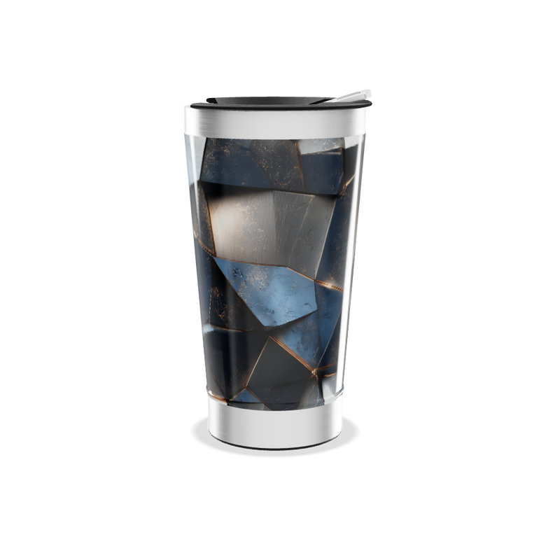 Copo Térmico - Design Geométrico Azul