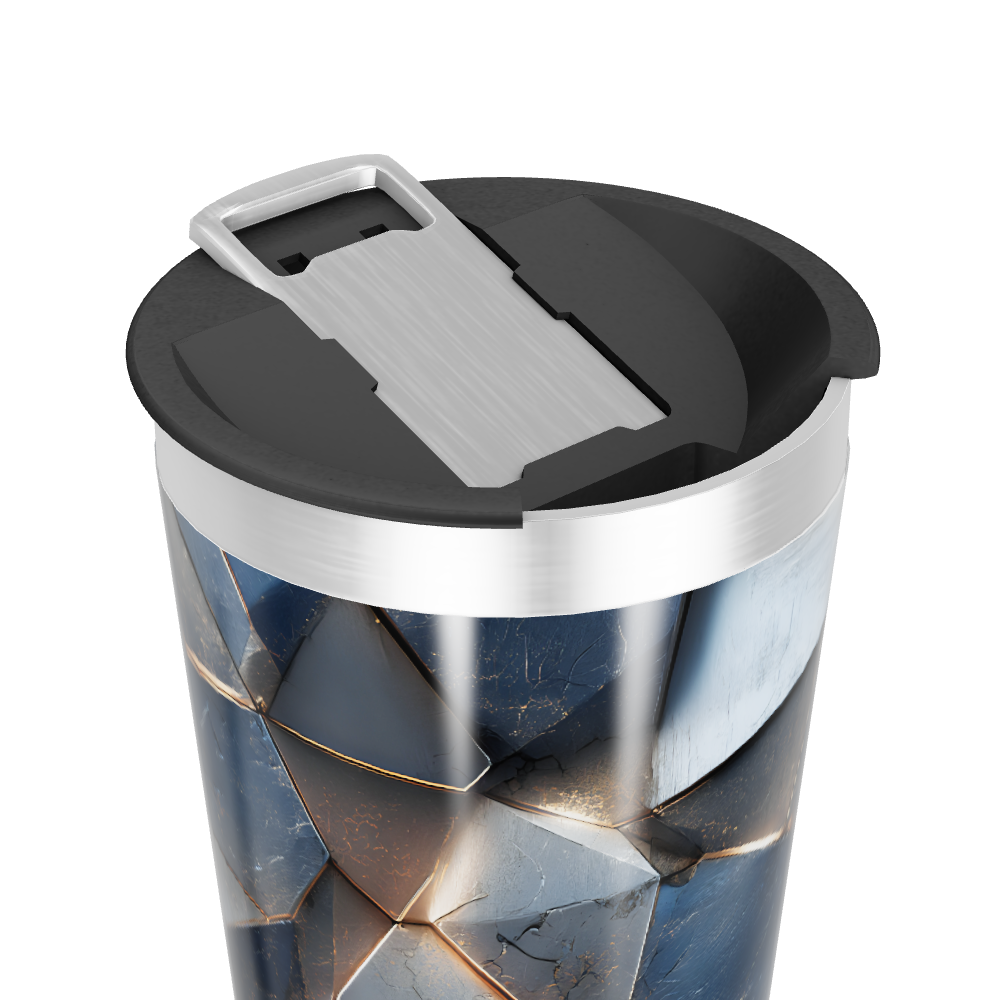 Copo Térmico - Design Geométrico Azul