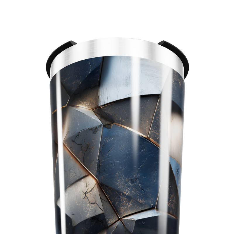 Copo Térmico - Design Geométrico Azul