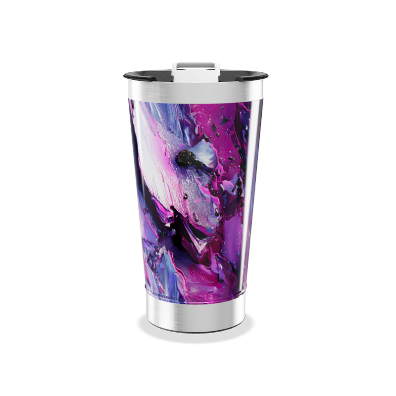 Copo Térmico - Estampa Abstrata Roxa