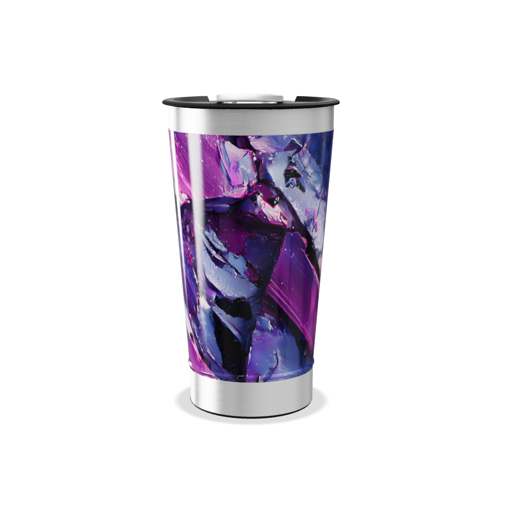 Copo Térmico - Estampa Abstrata Roxa