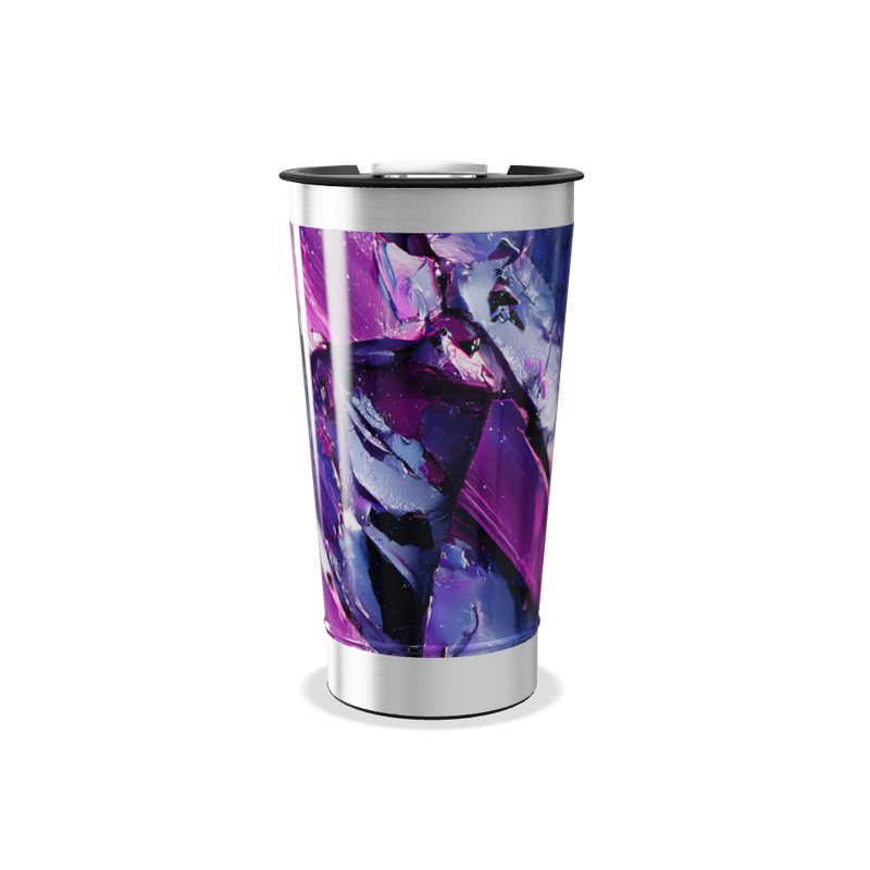 Copo Térmico - Estampa Abstrata Roxa
