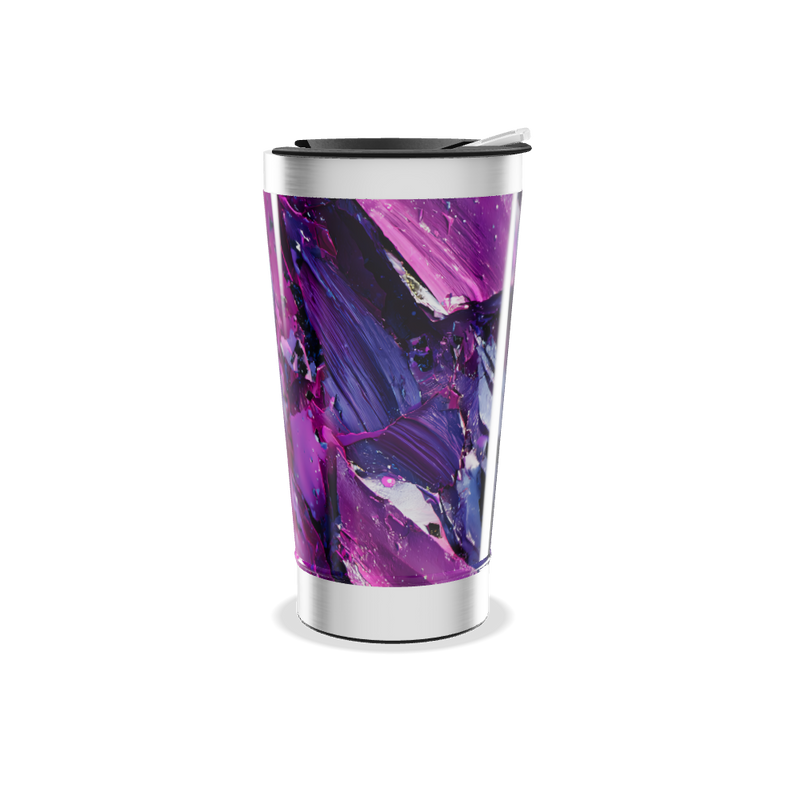 Copo Térmico - Estampa Abstrata Roxa