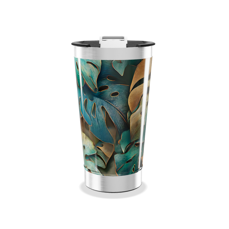 Copo Térmico - Estampa Folhagem Colorida