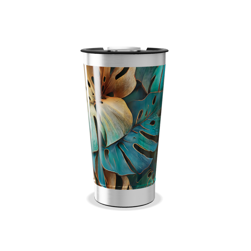 Copo Térmico - Estampa Folhagem Colorida