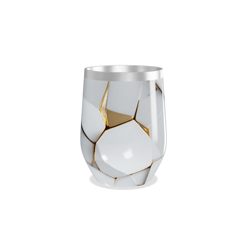 Copo Térmico Slim - Branco com Detalhes Dourados