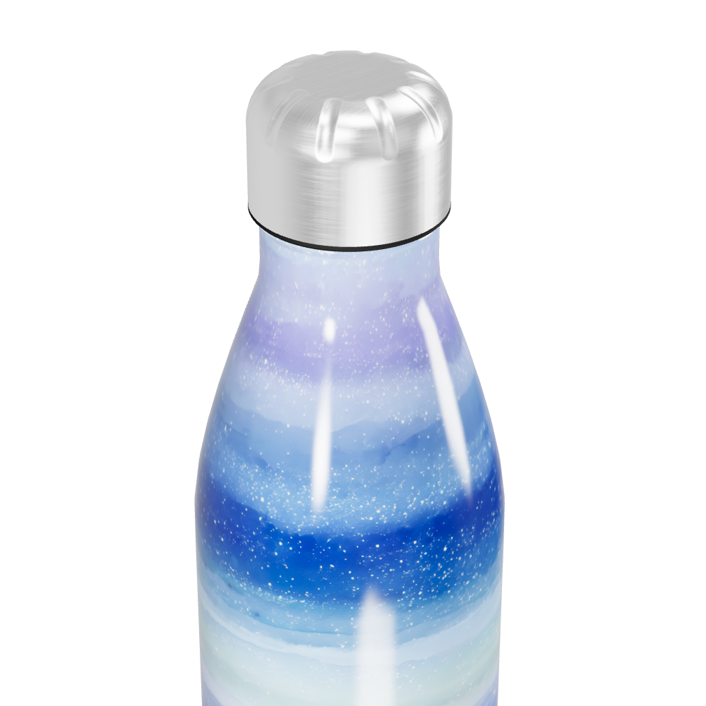 Garrafa Inox - Azul com Estampa Galáxia