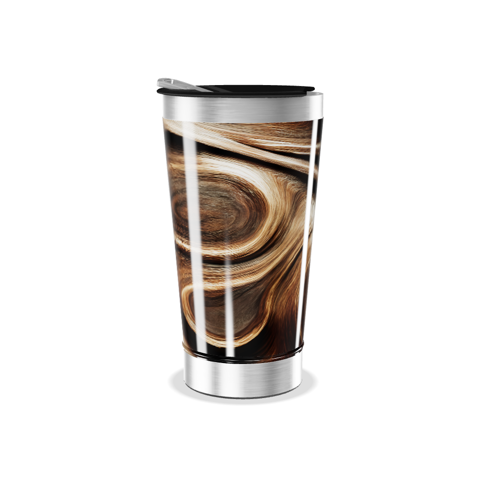 Copo Térmico - Marmorizado Marrom Inox