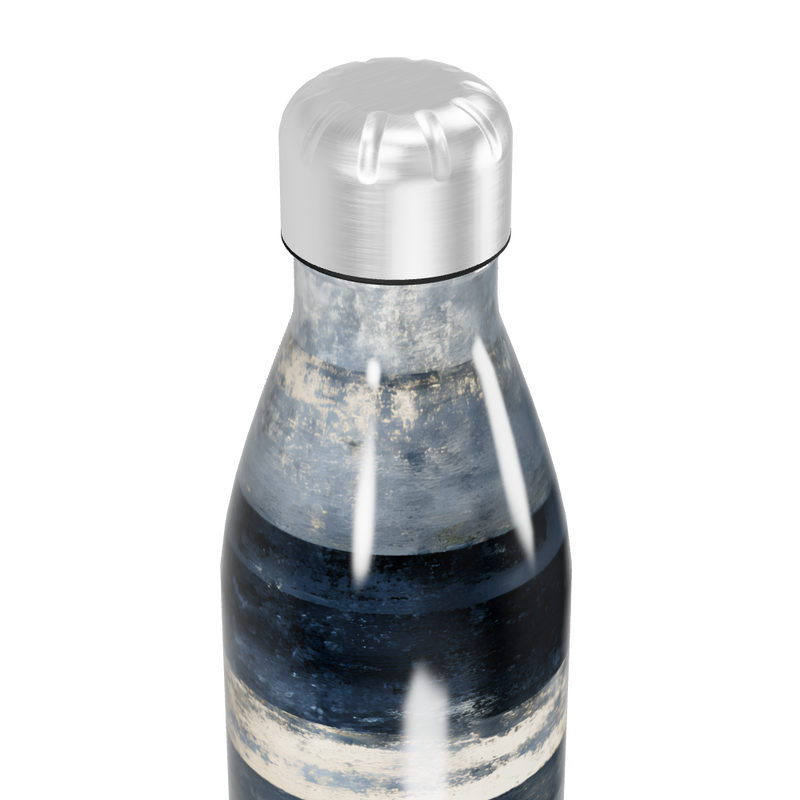 Garrafa Inox Listrada Azul e Prata