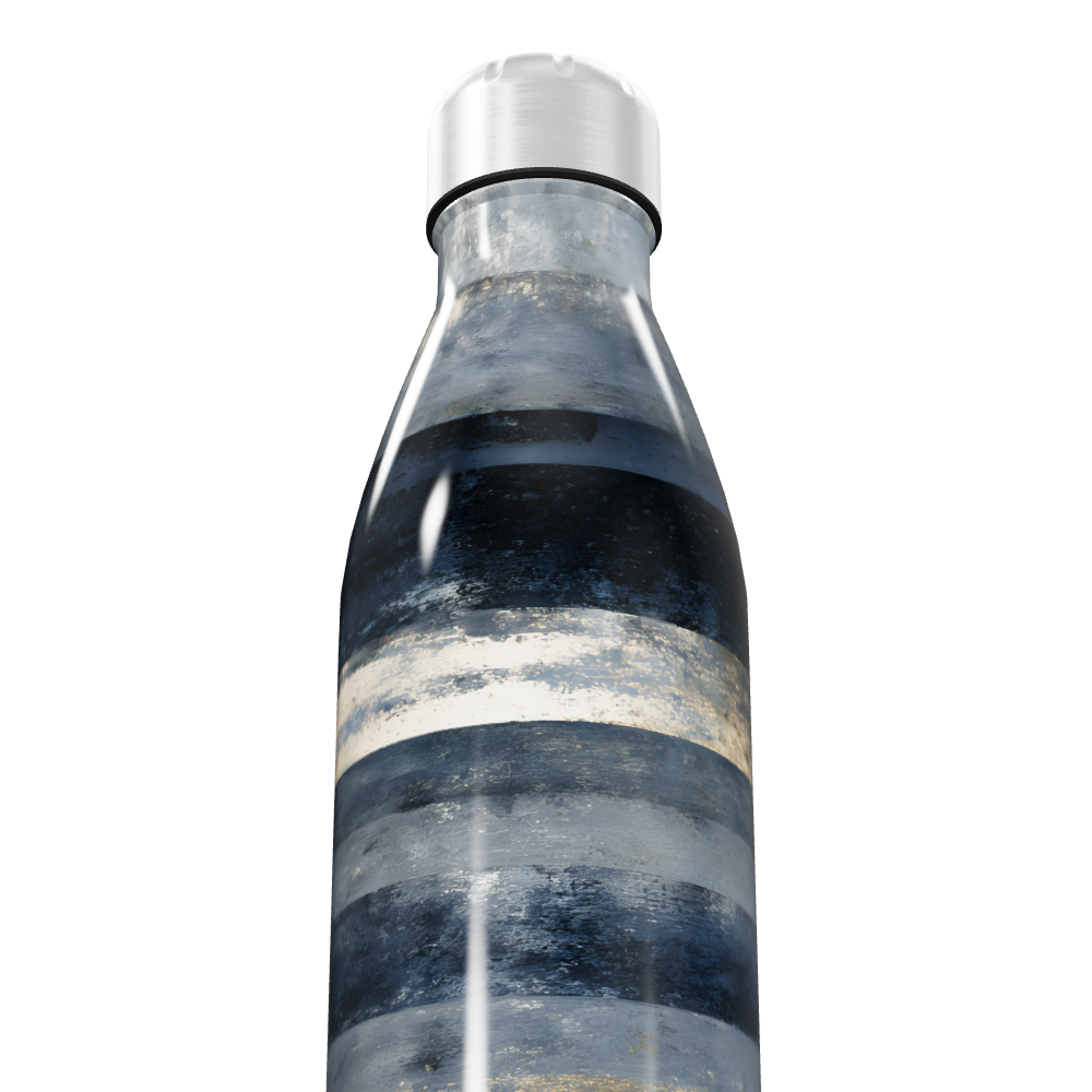 Garrafa Inox Listrada Azul e Prata