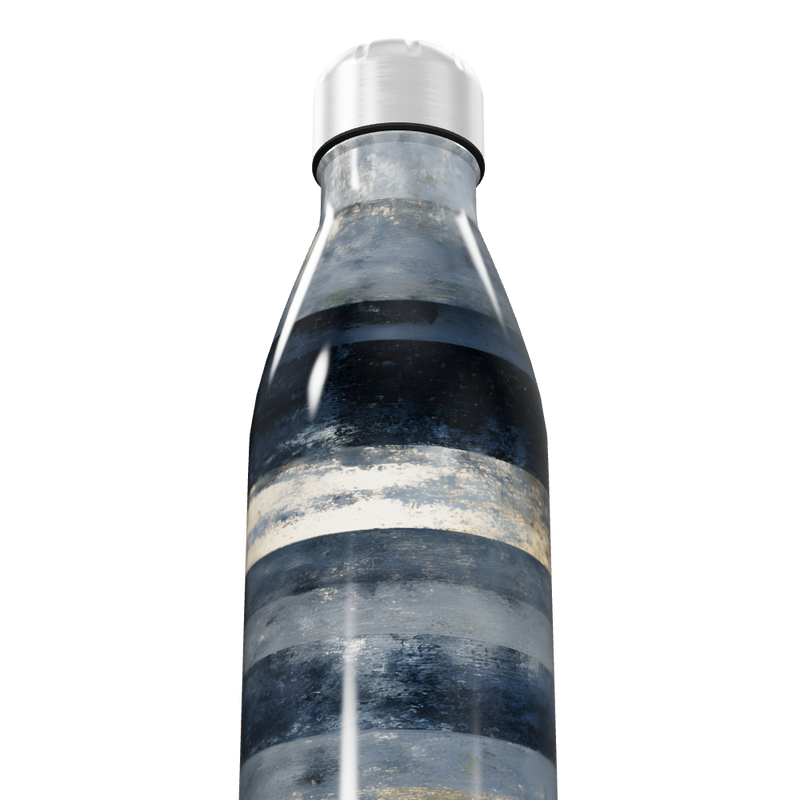 Garrafa Inox Listrada Azul e Prata
