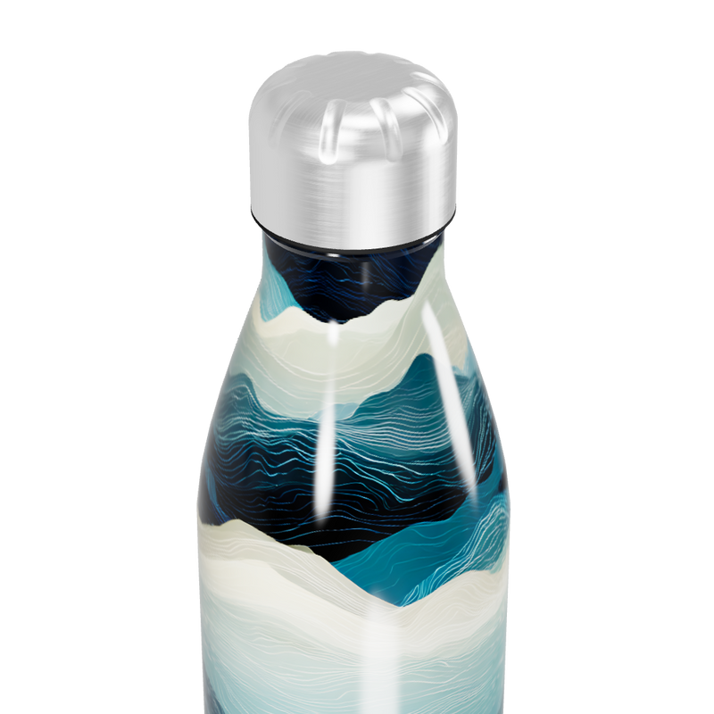 Garrafa Inox - Estampa Ondas Azul