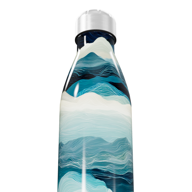 Garrafa Inox - Estampa Ondas Azul