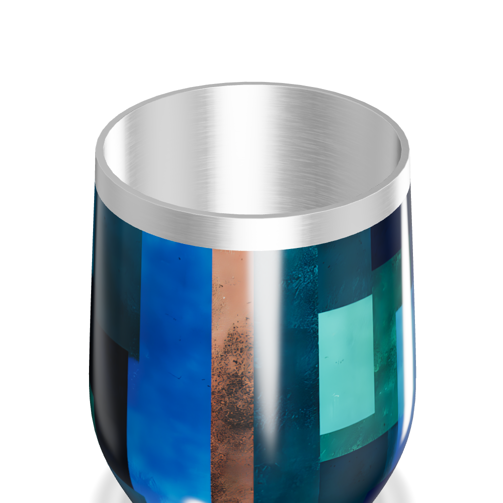 Copo Térmico Slim - Estampa Geométrica Azul