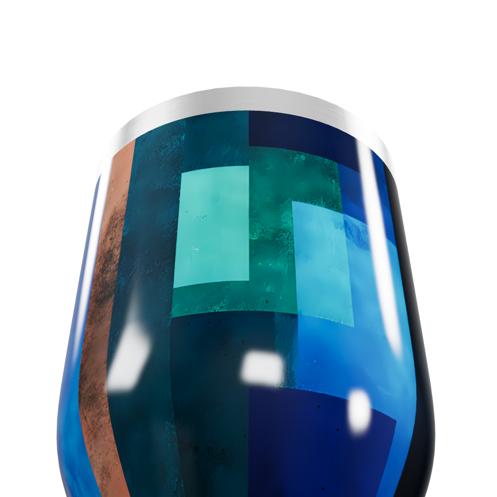 Copo Térmico Slim - Estampa Geométrica Azul