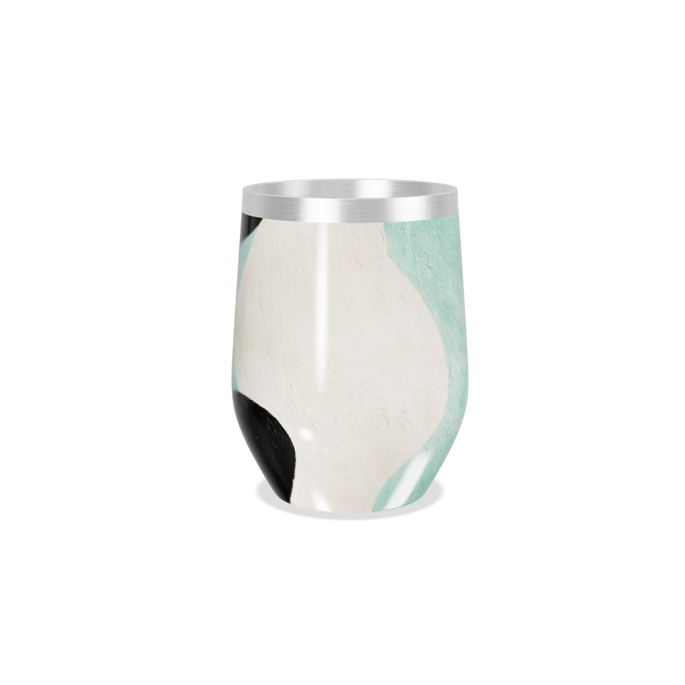 Copo Térmico Slim - Design Ondulado Preto e Verde