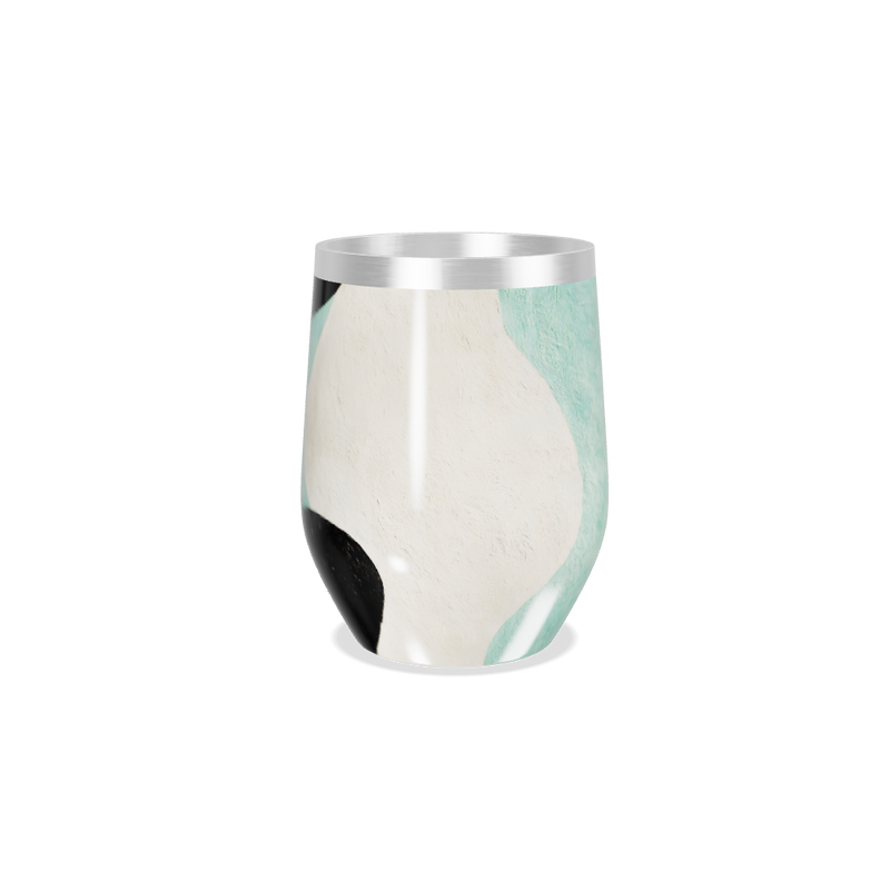 Copo Térmico Slim - Design Ondulado Preto e Verde