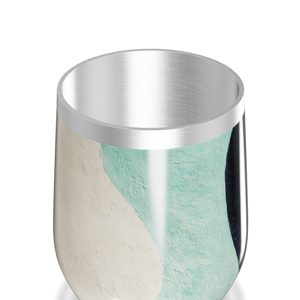 Copo Térmico Slim - Design Ondulado Preto e Verde