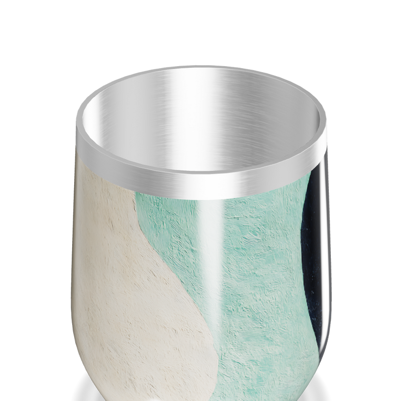 Copo Térmico Slim - Design Ondulado Preto e Verde