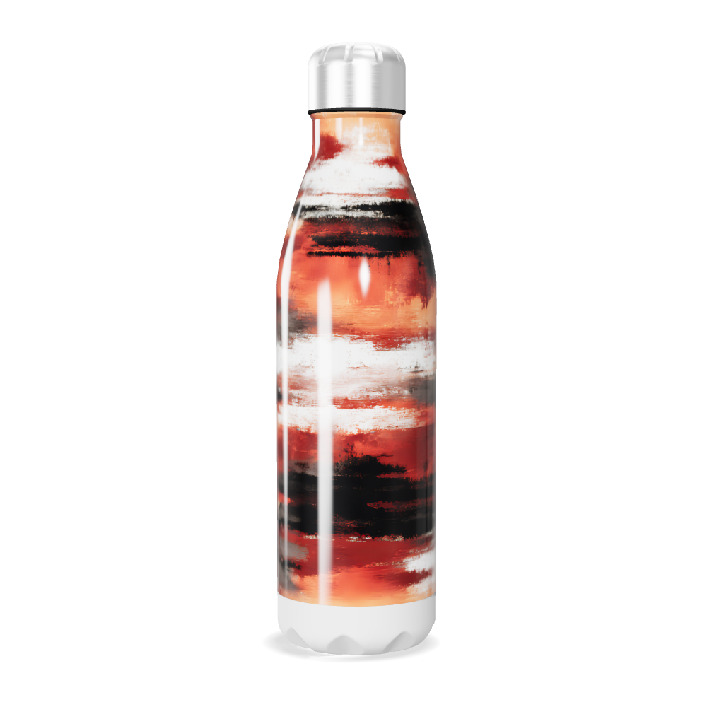 Garrafa Inox - Estampa Vermelha e Preta