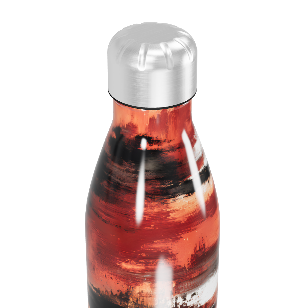 Garrafa Inox - Estampa Vermelha e Preta