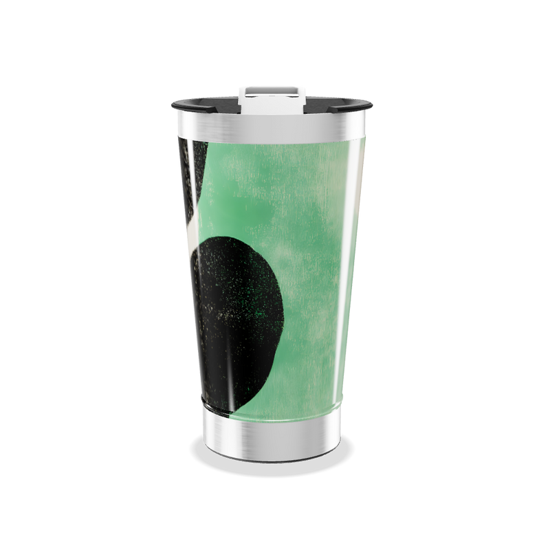 Copo Térmico - Verde com Estampa Preta