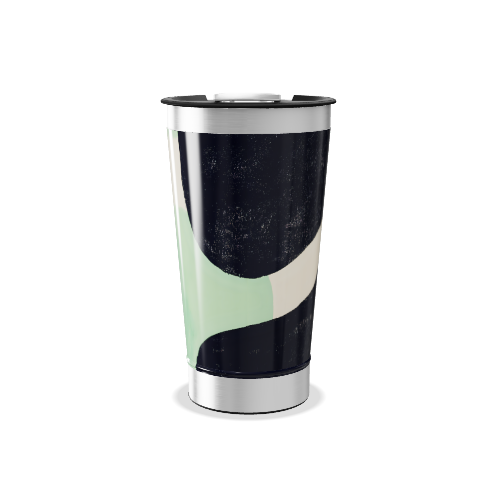 Copo Térmico - Verde com Estampa Preta