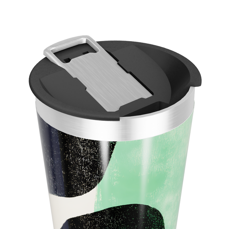 Copo Térmico - Verde com Estampa Preta