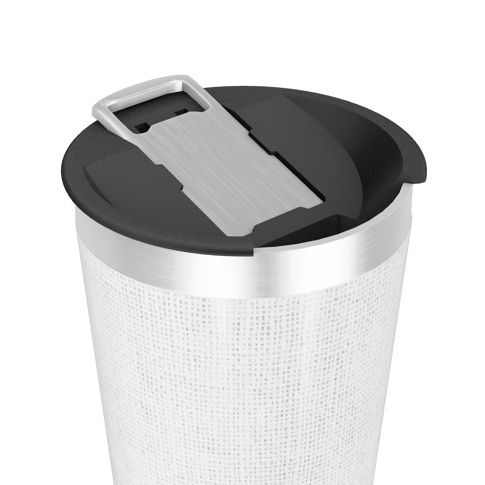 Copo Térmico - Textura Branca Aço Inox