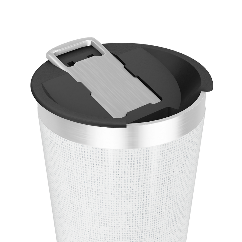 Copo Térmico - Textura Branca Aço Inox