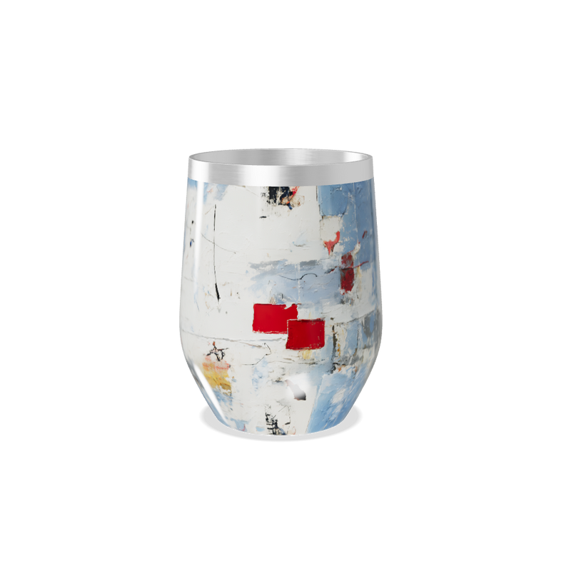 Copo Térmico Slim - Abstrato Vermelho e Azul