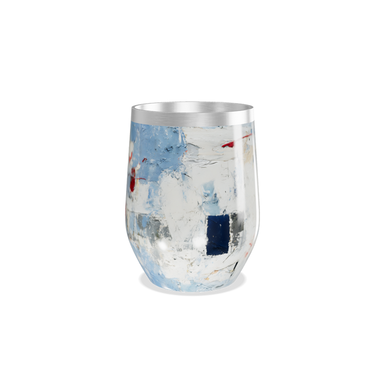 Copo Térmico Slim - Abstrato Vermelho e Azul