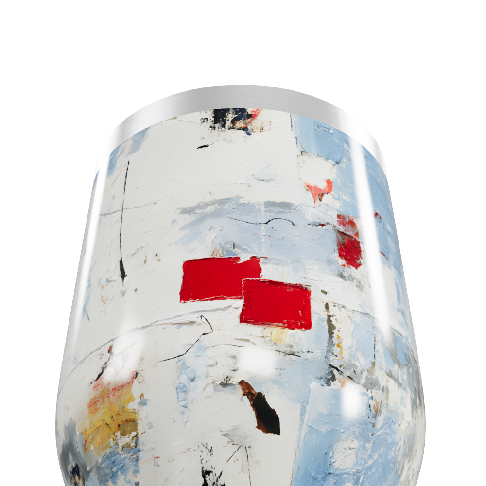 Copo Térmico Slim - Abstrato Vermelho e Azul