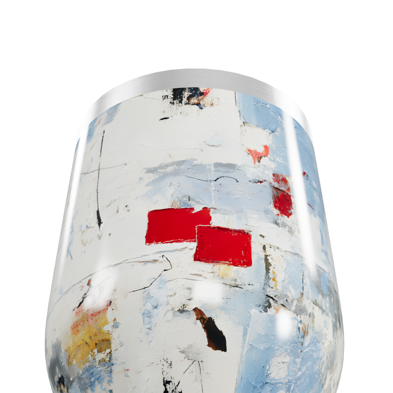 Copo Térmico Slim - Abstrato Vermelho e Azul