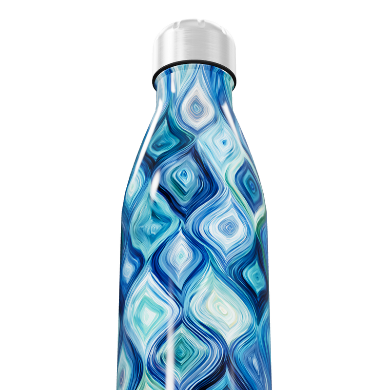 Garrafa Inox Azul - Estampa Ondas