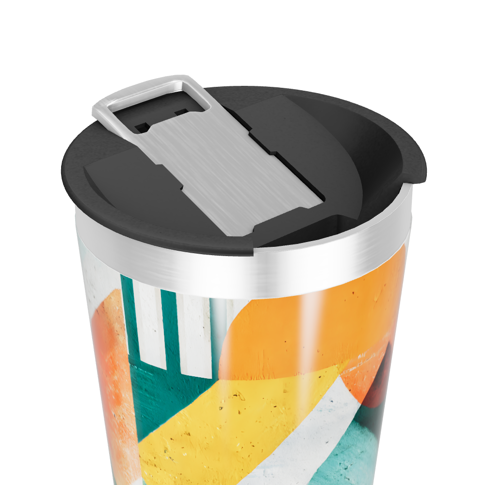Copo Térmico - Com Estampa Geométrica Colorida