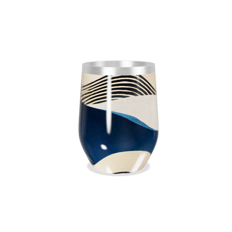 Copo Térmico Slim - Abstrato Azul e Bege