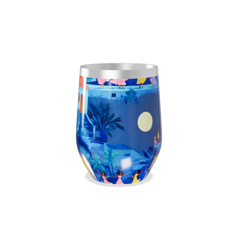 Copo Térmico Slim - Azul Ilustrado Noite