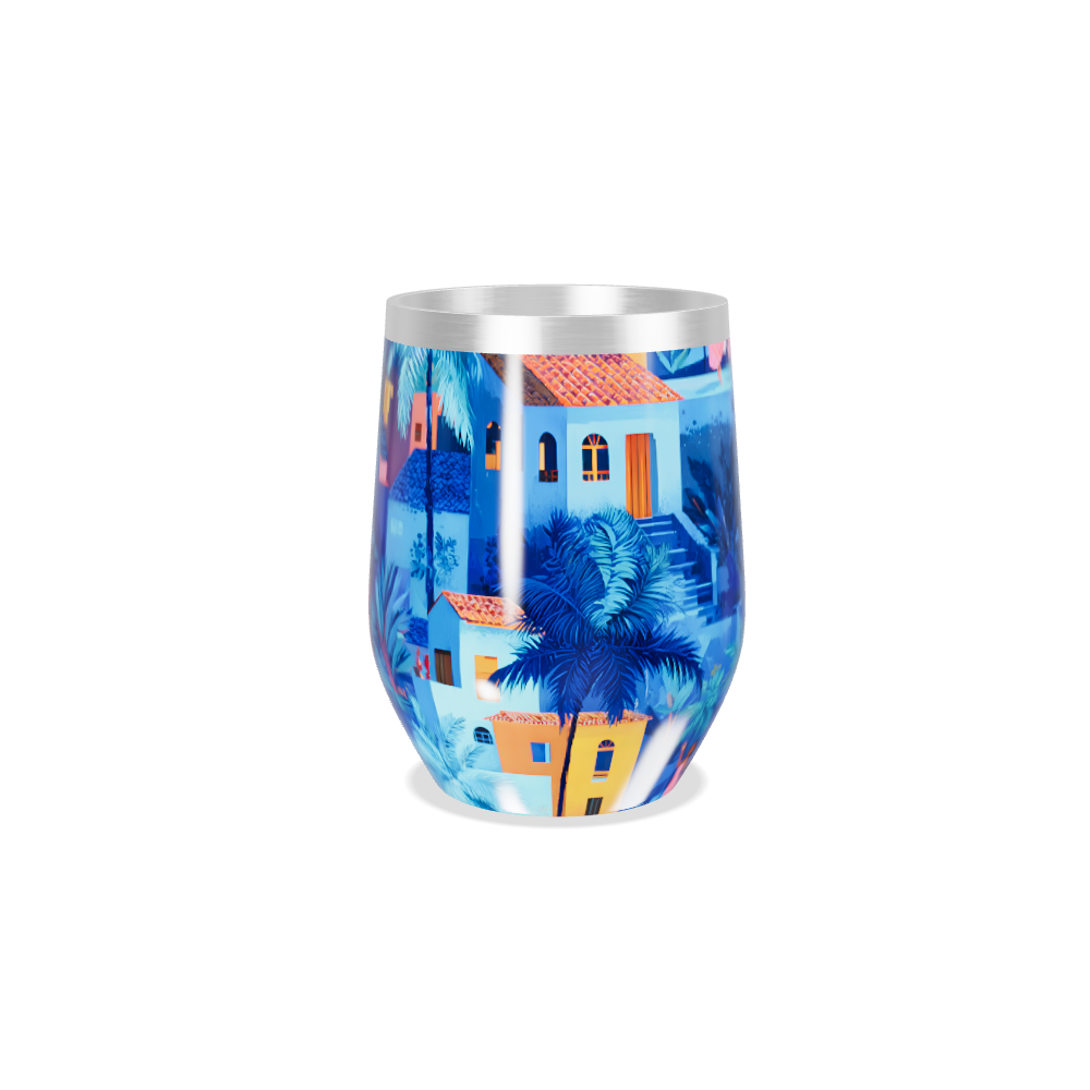 Copo Térmico Slim - Azul Ilustrado Noite