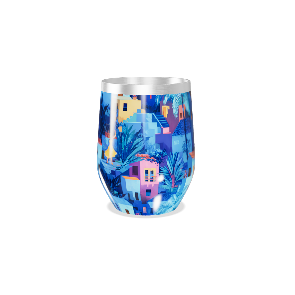 Copo Térmico Slim - Azul Ilustrado Noite