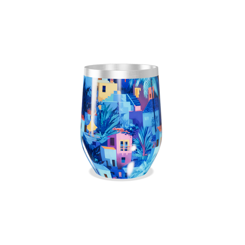 Copo Térmico Slim - Azul Ilustrado Noite