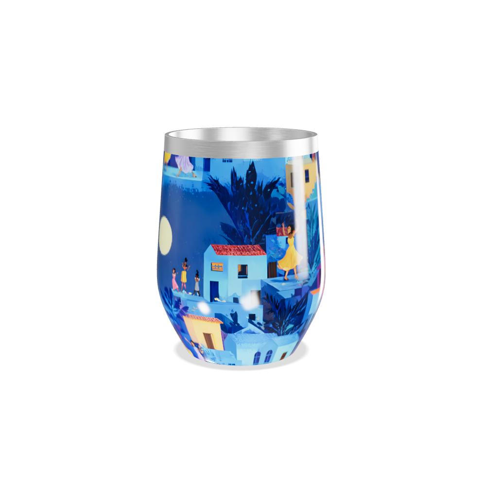 Copo Térmico Slim - Azul Ilustrado Noite