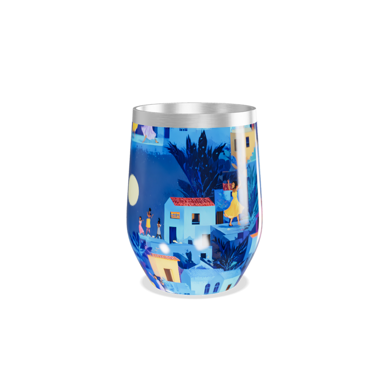 Copo Térmico Slim - Azul Ilustrado Noite