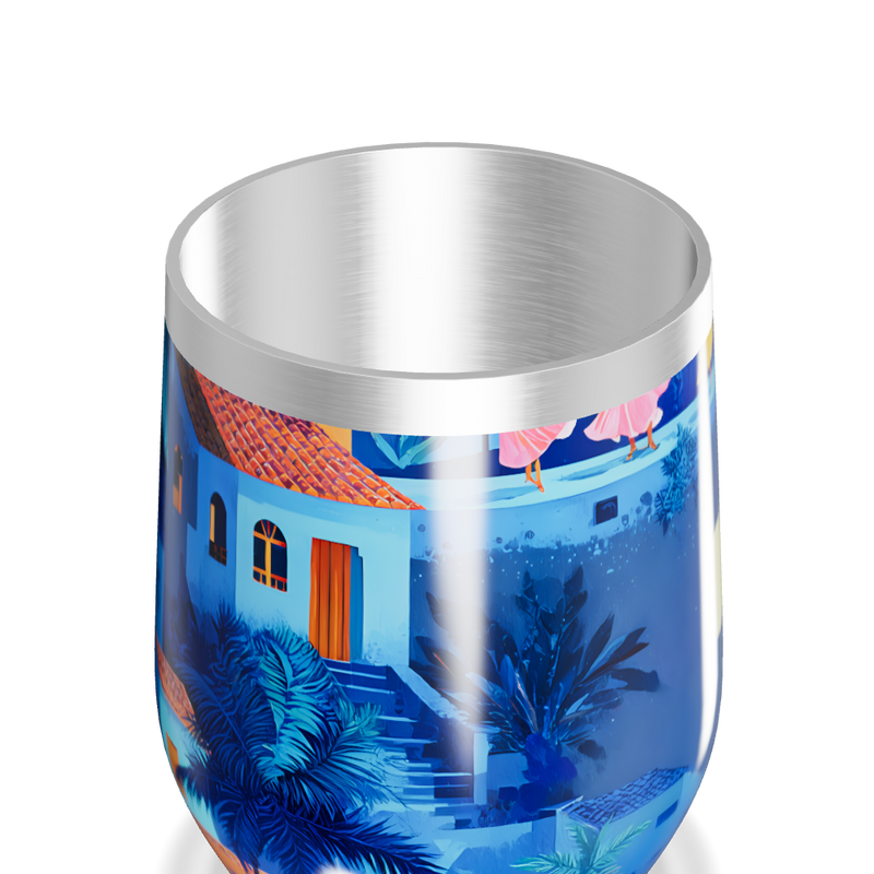 Copo Térmico Slim - Azul Ilustrado Noite