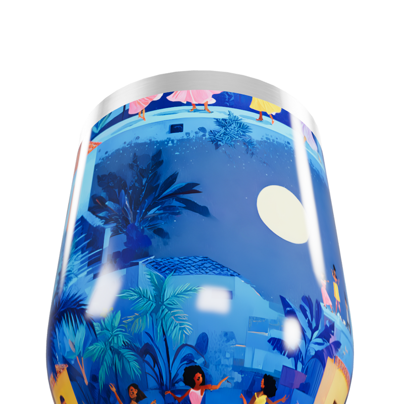 Copo Térmico Slim - Azul Ilustrado Noite