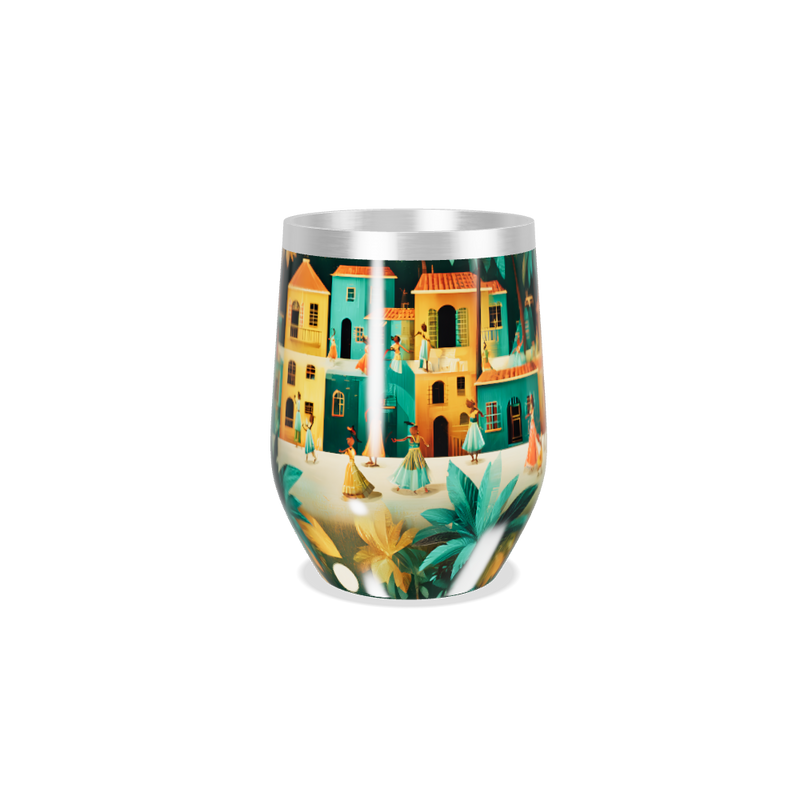 Copo Térmico Slim - Estampa Tropical Colorida