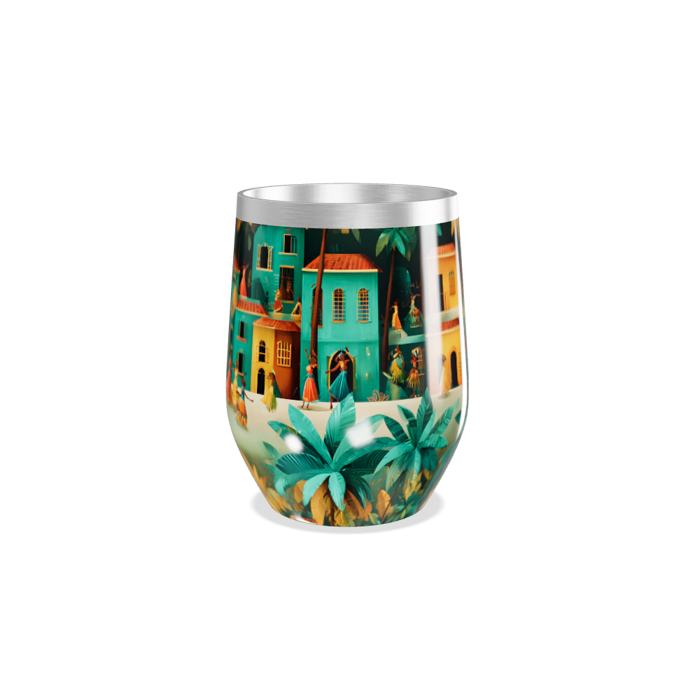 Copo Térmico Slim - Estampa Tropical Colorida