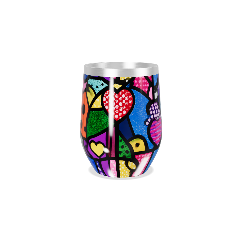 Copo Térmico Slim - Colorido Abstrato Aço Inox