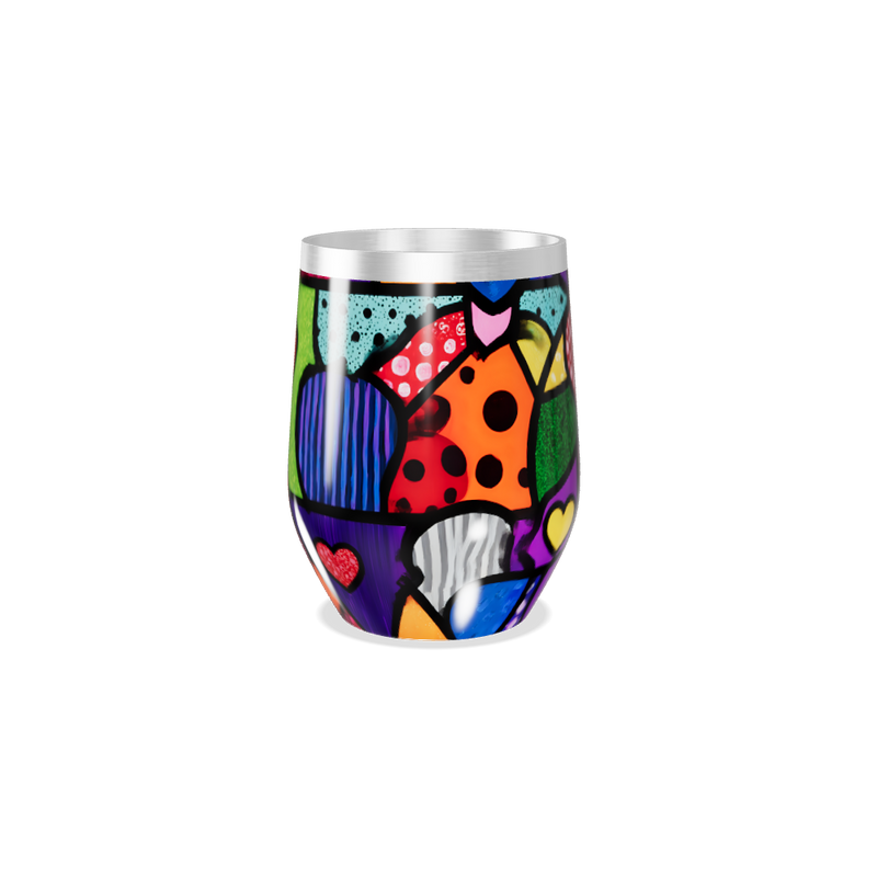 Copo Térmico Slim - Colorido Abstrato Aço Inox