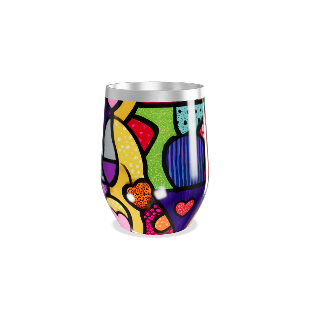 Copo Térmico Slim - Colorido Abstrato Aço Inox